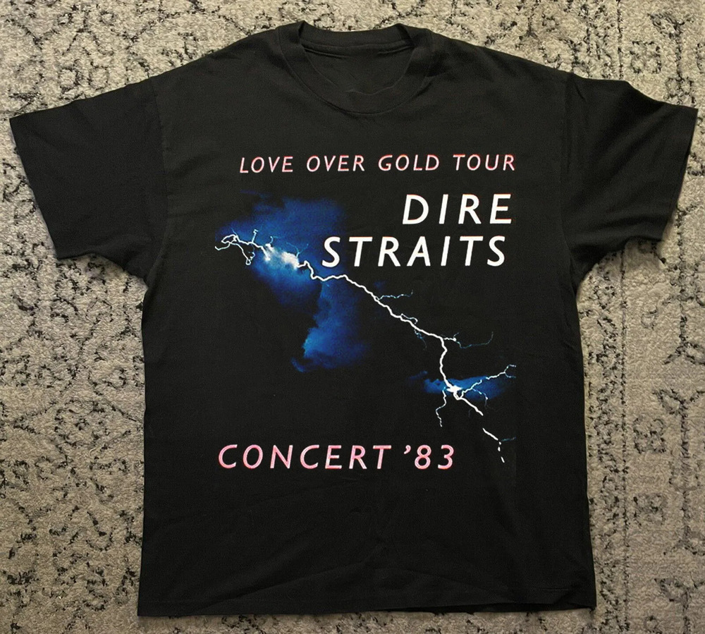 Dire Straits Concert 83 Cotton Black T Shirt